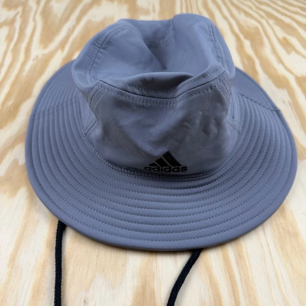 Adidas Aeroready Boonie Bucket Hat Gray Mens Adjustable Chin Strap Sun Hat